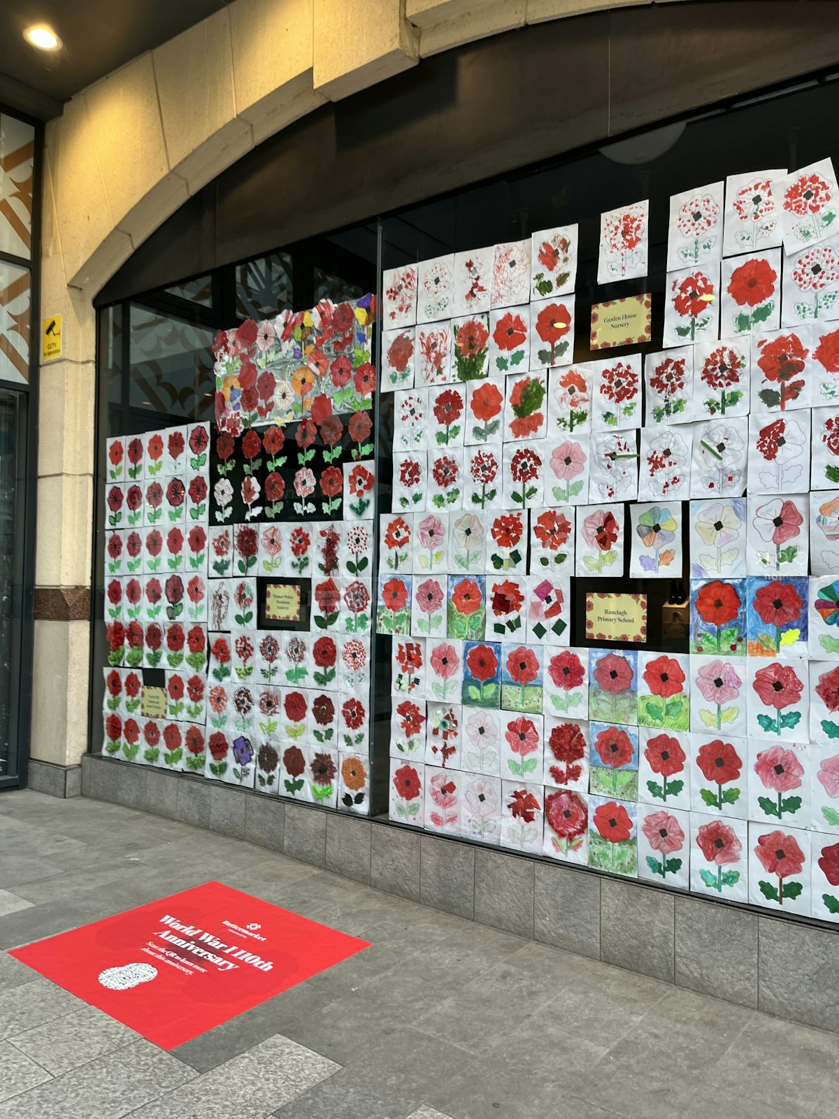 Remembrance display at Ipswich Buttermarket Centre